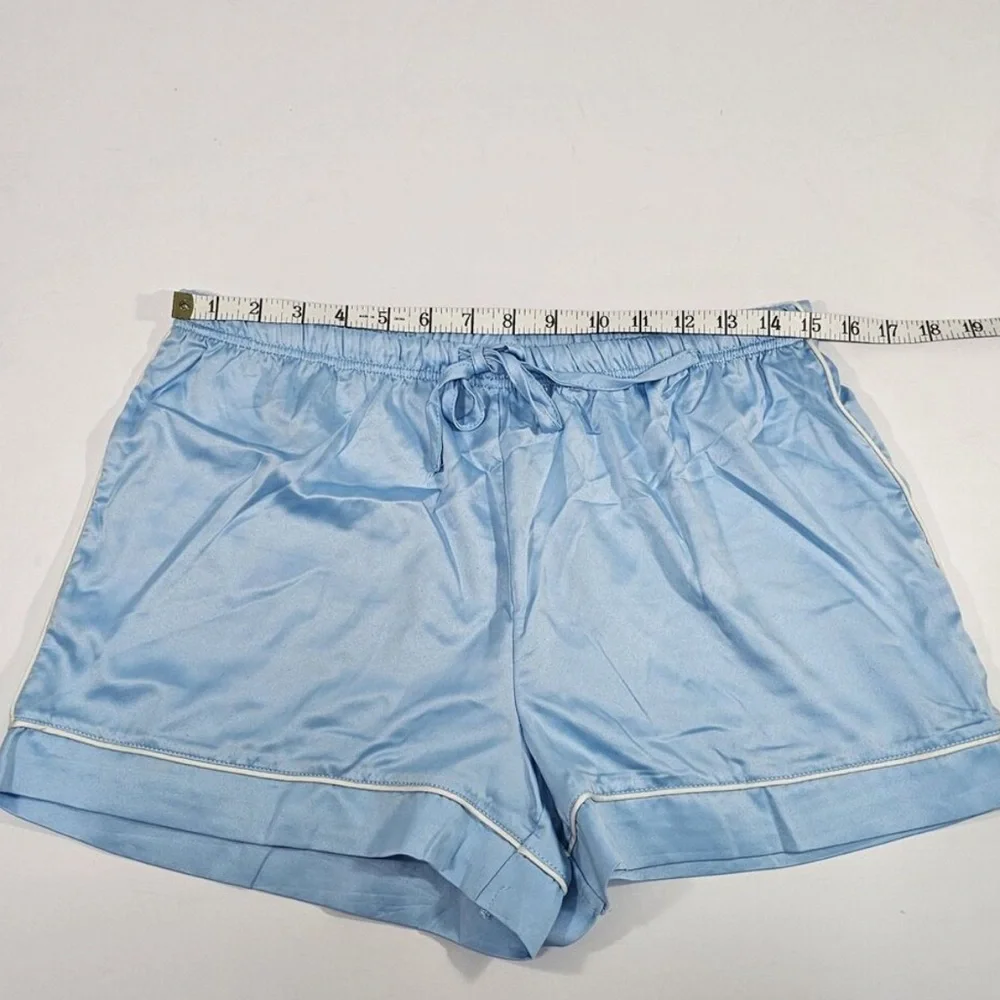 Jason Wu Collection Pastel Blue Satin Cami and Shorts Pajama Set, Size L NWOT